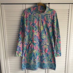 Skipper popover dress in mermaid cove